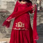 Noor Natural Crepe Silk Embroidered Top Lehenga Set