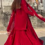 Noor Natural Crepe Silk Embroidered Top Lehenga Set