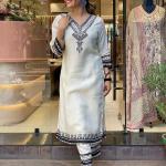 Noir Muslin Digital Print Anarkali Suit Set