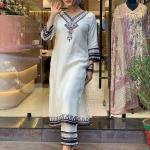 Noir Muslin Digital Print Anarkali Suit Set