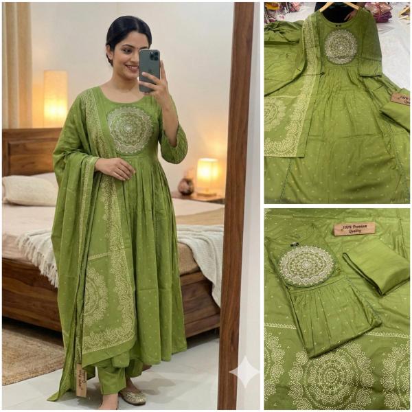 Ranja Printed Rayon Cotton Kurti Pant Set with Dupatta