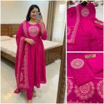 Ranja Printed Rayon Cotton Kurti Pant Set with Dupatta