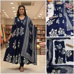 Urban Printed Rayon Cotton Kurti Pant Set with Dupatta