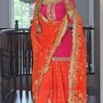 Noor Malay Silk Embroidered Top with Dhoti Skirt & Dupatta