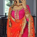 Noor Malay Silk Embroidered Top with Dhoti Skirt & Dupatta