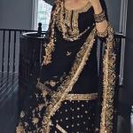 Noor Malay Silk Embroidered Top with Dhoti Skirt & Dupatta