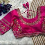 Rani Cutwork Gold Zari Embroidered Milan Silk Bridal Blouse