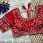 Rani Cutwork Gold Zari Embroidered Milan Silk Bridal Blouse