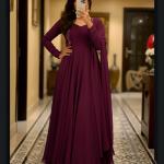Aira Faux Georgette Pintuck Designer Gown