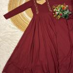 Aira Faux Georgette Pintuck Designer Gown