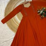 Aira Faux Georgette Pintuck Designer Gown