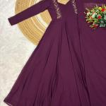 Aira Faux Georgette Pintuck Designer Gown