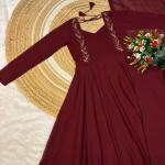 Aira Faux Georgette Pintuck Designer Gown