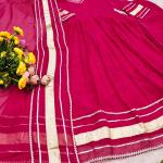 Faux Georgette Gota Patti Kurti Palazzo Set with Dupatta