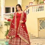 Aafreen Faux Blooming Embroidered Gown with Dupatta