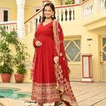 Aafreen Faux Blooming Embroidered Gown with Dupatta