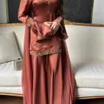 Crepe Silk Embroidered Sharara Set with Dupatta