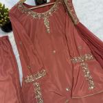 Crepe Silk Embroidered Sharara Set with Dupatta