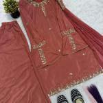 Crepe Silk Embroidered Sharara Set with Dupatta