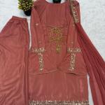 Crepe Silk Embroidered Sharara Set with Dupatta