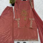 Crepe Silk Embroidered Sharara Set with Dupatta