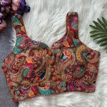 Elegant Crepe Sleeveless Blouse – Padded Back Open Designer (Noodle Strap)