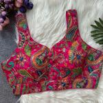 Elegant Crepe Sleeveless Blouse – Padded Back Open Designer (Noodle Strap)