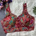 Elegant Crepe Sleeveless Blouse – Padded Back Open Designer (Noodle Strap)