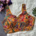 Elegant Crepe Sleeveless Blouse – Padded Back Open Designer (Noodle Strap)