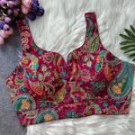 Elegant Crepe Sleeveless Blouse – Padded Back Open Designer (Noodle Strap)