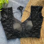 Sahiba Handcrafted Pearl & Beads Silk Blouse – Premium Designer Ready-to-Wear