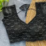 Sahiba Handcrafted Pearl & Beads Silk Blouse – Premium Designer Ready-to-Wear