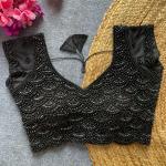 Sahiba Handcrafted Pearl & Beads Silk Blouse – Premium Designer Ready-to-Wear