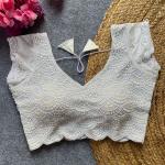 Sahiba Handcrafted Pearl & Beads Silk Blouse – Premium Designer Ready-to-Wear