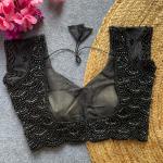 Sahiba Handcrafted Pearl & Beads Silk Blouse – Premium Designer Ready-to-Wear