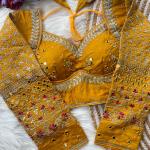 Navratri Special Multi Mirror Work Apple Cut Blouse – Gamthi Designer Vichitra Silk