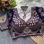 Rani Cutwork Heavy Gold Zari Bridal Blouse – Italian Silk Designer