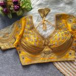 Rani Cutwork Heavy Gold Zari Bridal Blouse – Italian Silk Designer
