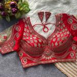 Rani Cutwork Heavy Gold Zari Bridal Blouse – Italian Silk Designer