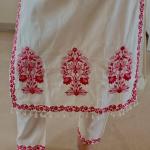 Afiya Roman Cotton Silk Embroidered Kurti Pant Set with Dupatta (NF)