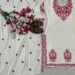 Afiya Roman Cotton Silk Embroidered Kurti Pant Set with Dupatta (NF)