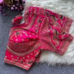 Sabyasachi Inspired Heavy Gold Zari Bridal Blouse – Roman Silk Designer