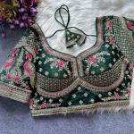 Sabyasachi Inspired Heavy Gold Zari Bridal Blouse – Roman Silk Designer