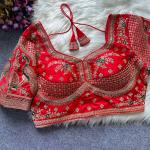 Sabyasachi Inspired Heavy Gold Zari Bridal Blouse – Roman Silk Designer