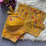 Sabyasachi Inspired Heavy Gold Zari Bridal Blouse – Roman Silk Designer