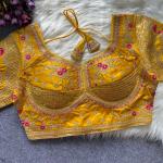 Sabyasachi Inspired Heavy Gold Zari Bridal Blouse – Roman Silk Designer