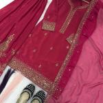 Zehra Crepe Silk Embroidered Sharara Set with Organza Dupatta(mf)