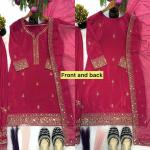 Zehra Crepe Silk Embroidered Sharara Set with Organza Dupatta(mf)