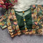 Premium Malai Silk Designer Blouse – Multi Coding Work | Front Open | Fancy Back