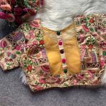 Premium Malai Silk Designer Blouse – Multi Coding Work | Front Open | Fancy Back